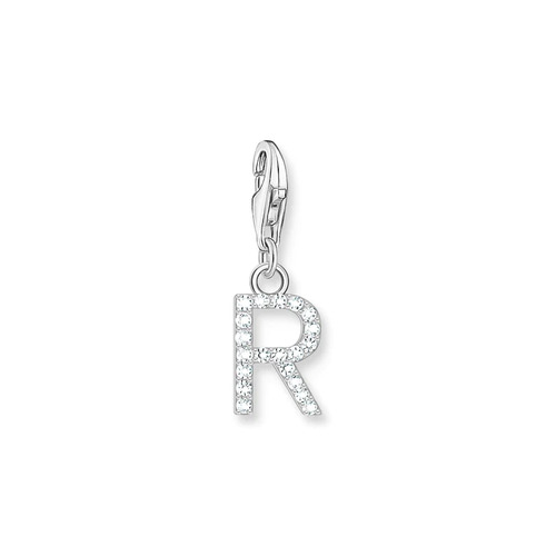 Charm pendant letter R silver