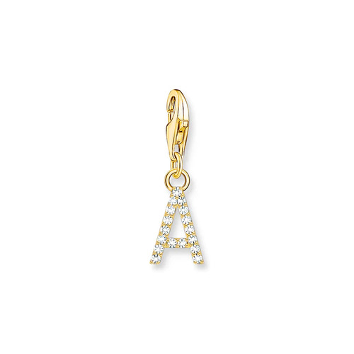 Charm pendant letter A gold plated