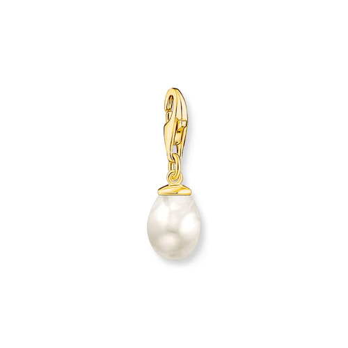 Charm pendant pearl gold plated