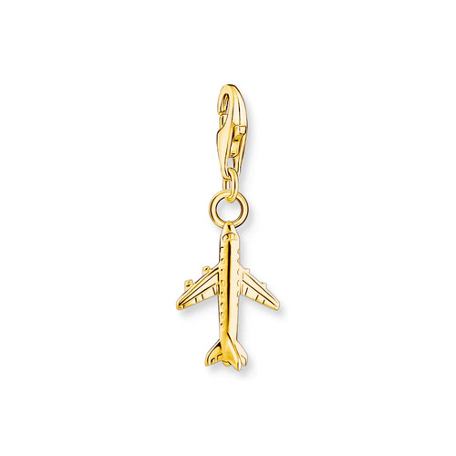 Charm pendant Airplane gold plated