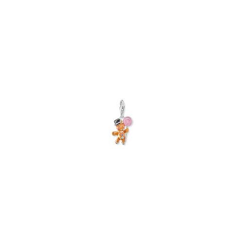 Thomas Sabo Silver blackened gingerbread man charm with lollipop