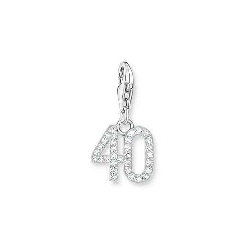 Number "40" silver charm