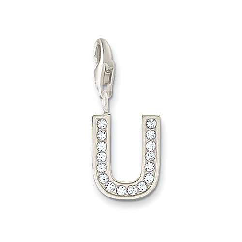 THOMAS SABO CHARM CLUB CUBIC ZIRCONIA LETTER U
