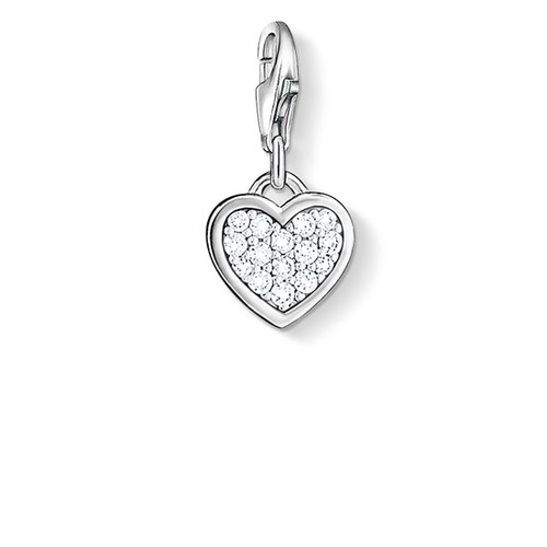 THOMAS SABO CHARM CLUB CUBIC ZIRCONIA PAVE SET HEART