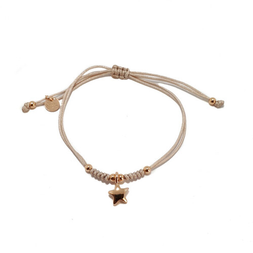 SANTO ROSE GOLD STAR CORD BRACELET NUDE