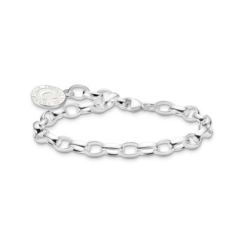 Charm bracelet with cold enamel silver