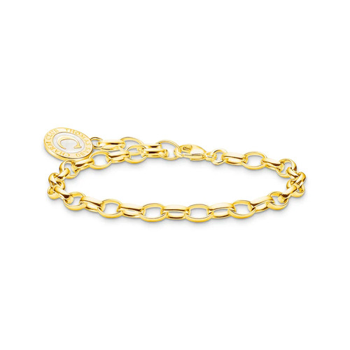 Charm bracelet with cold enamel gold plated
