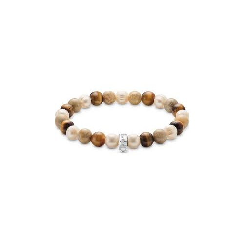Thomas Sabo Charm Bracelet with Jasper & Tiger's Eye Beads