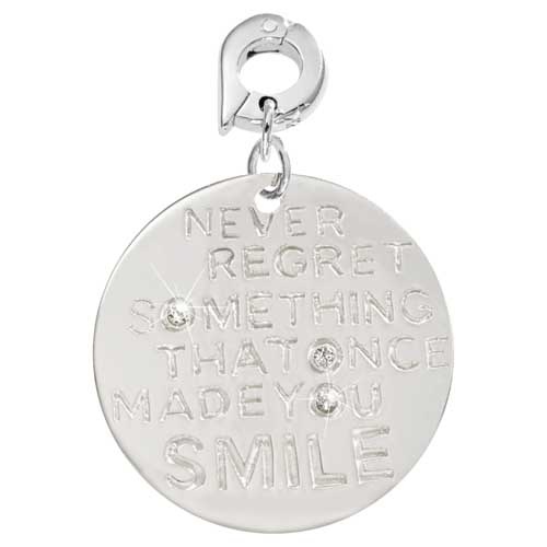 NIKKI LISSONI NEVER REGRET SILVER CHARM 25mm