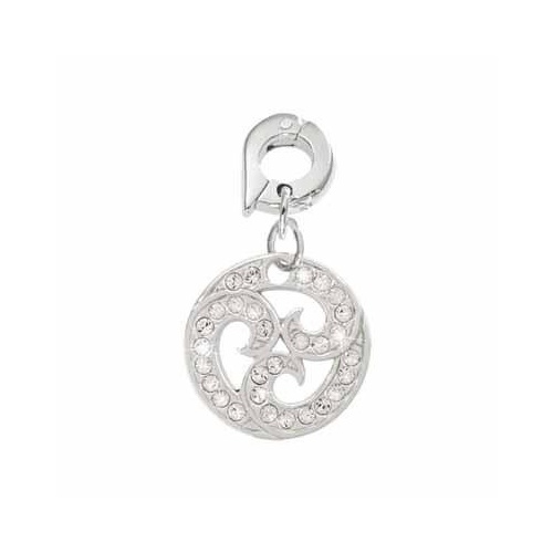 NIKKI LISSONI SPARKLING CURLS SILVER CHARM 15mm