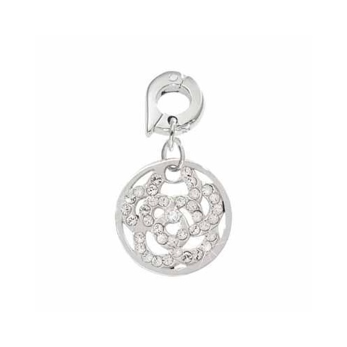 NIKKI LISSONI SPARKLING FLOWER SILVER CHARM 15mm