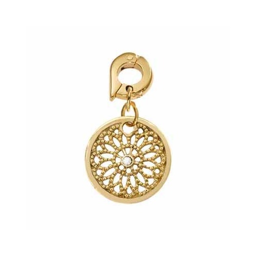 NIKKI LISSONI VINTAGE FLOWER GOLD CHARM 15mm