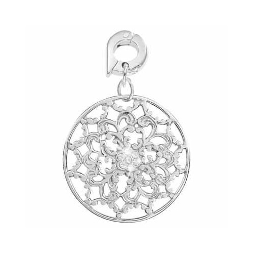 NIKKI LISSONI LUCKY DAISY SILVER CHARM 25mm