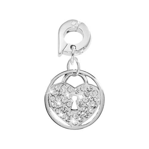 NIKKI LISSONI SPARKLING LOCK SILVER CHARM15mm