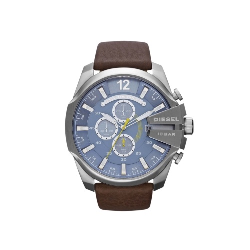 DIESEL 100M W/R BROWN LEATHER CHRONOGRAPH MEGA CHIEF