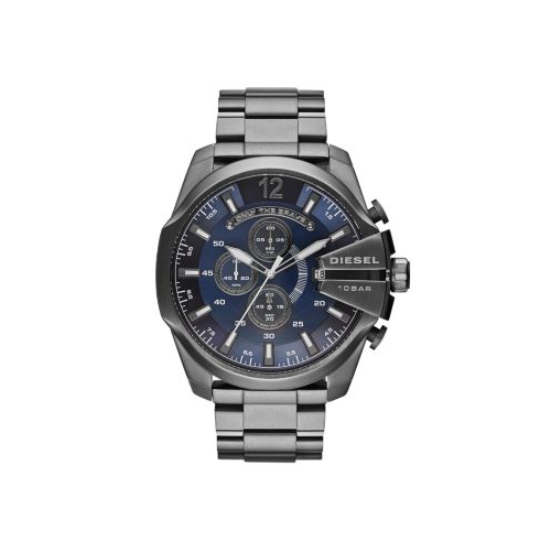 DIESEL MEGA CHIEF GUNMETAL BLUE DIAL WATCH