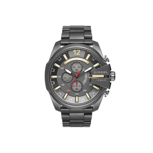 DIESEL MEGA CHIEF GUN METAL STAINLESS STEEL WATCH