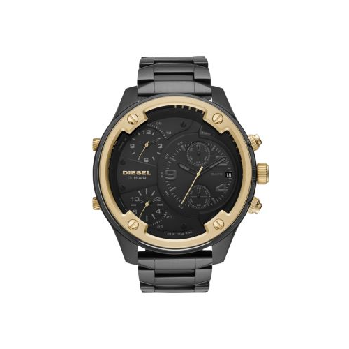 DIESEL BOLTDOWN BLACK AND YELLOW GOLD WATCH