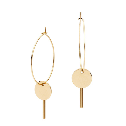 PASTICHE YELLOW GOLD STAINLESS STEEL DESERT MOON EARRINGS