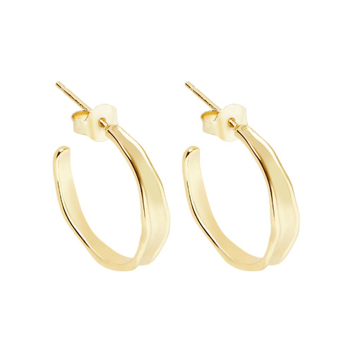 PASTICHE YELLOW GOLD PLATED S/SIL RIPPLING STREAM HOOPS