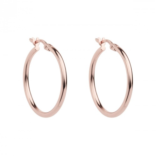 NAJO ROSE GOLD PLATED STERLING SILVER 25MM HOOPS
