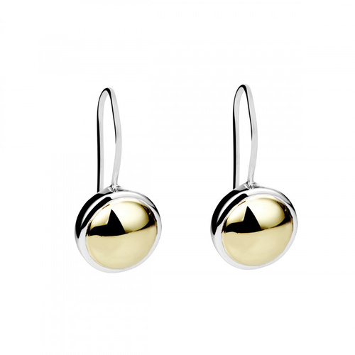 NAJO STERLING SILVER AND YELLOW GOLD GOLDEN GLOW EARRINGS