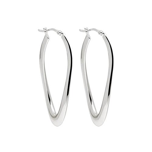 NAJO BASTA S/SIL ELONGATED TWIST HOOP EARRINGS