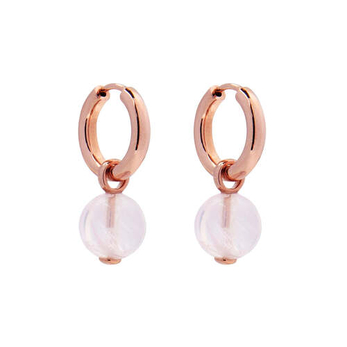 NAJO JELLYDROP ROSE GOLD ROSE QUARTZ EARRINGS