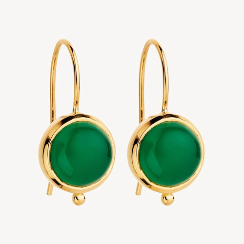 Garland Yellow Gold Green Onyx Earring