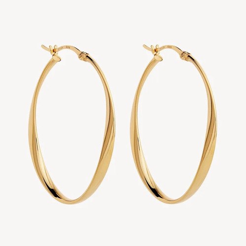 Cinta Large Hoop Earring Yellow Gold