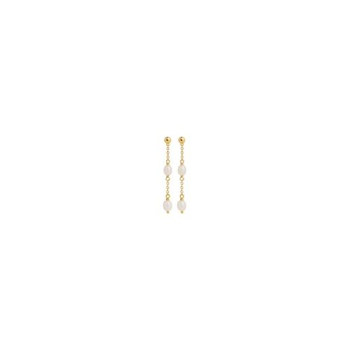 Najo Tidal Whisper Double Pearl Earring - Yellow Gold