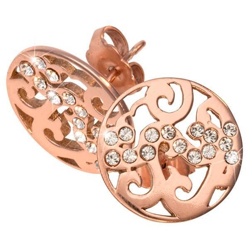 NIKKI LISSONI BAROQUE STUDS ROSE GOLD PLATED