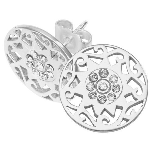 NIKKI LISSONI 16 DIAMANTES STUD EARRINGS SILVER PLATED