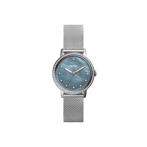 FOSSIL NEELY STAINLESS STEEL MESH AND MOTHER OF PEARL DIAL WATCH