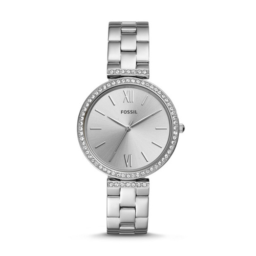 FOSSIL MADELINE S/STEEL WATCH WITH CRYSTALS