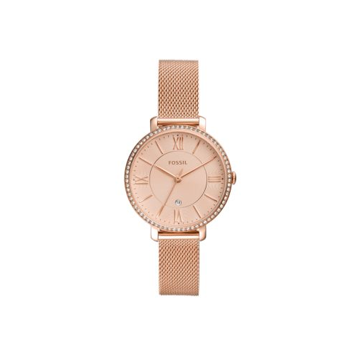 FOSSIL JACQUELINE ROSE GOLD MESH AND CRYSTAL WATCH