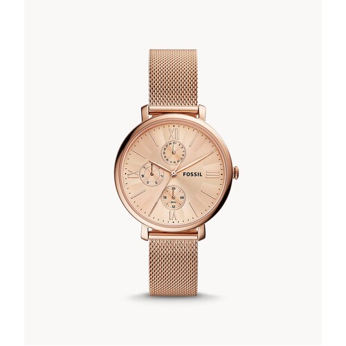 FOSSIL JACQUELINE MULTIFUNCTION ROSE GOLD MESH WATCH