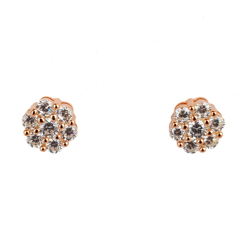 ROSE GOLD CZ CLUSTER STUDS
