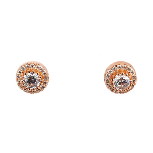 ROSE GOLD ROUND CZ STUDS