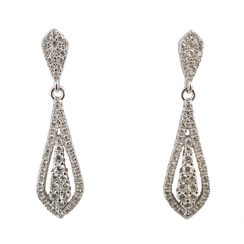 STERLING SILVER CZ DROP STUDS
