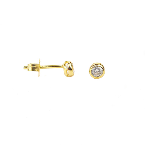 SANTO YELLOW GOLD BEZEL SET CZ STUDS