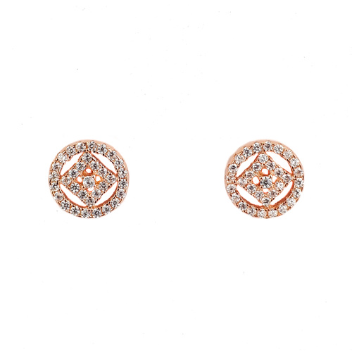 ROSE GOLD ROUND DETAIL STUDS
