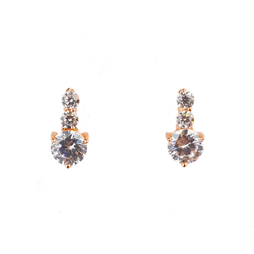 SANTO ROSE GOLD TRIPLE CZ STUDS
