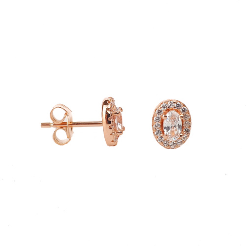 SANTO ROSE GOLD OVAL CZ STUDS