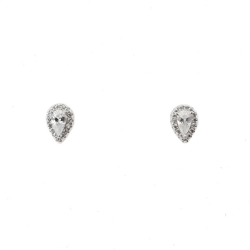 SANTO STERLING SILVER CZ TEARDROP STUDS