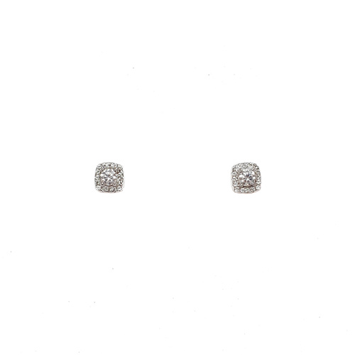 STERLING SILVER CZ SQUARE STUDS