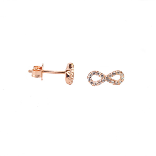 ROSE GOLD CZ INFINITY STUDS