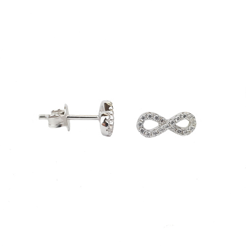 SANTO STERLING SILVER CZ INFINITY STUDS