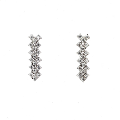 STERLING SILVER V DROP CZ STUDS