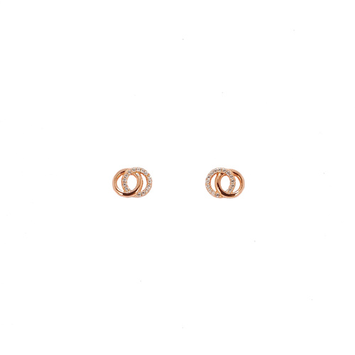 ROSE GOLD TWO CIRCLE STUDS